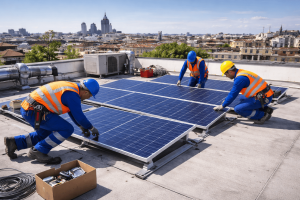 instalación de placas solares en rehabilitación de edificios Madrid