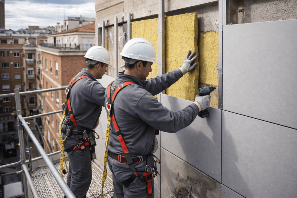 materiales para aislamiento térmico en fachadas ventiladas Madrid