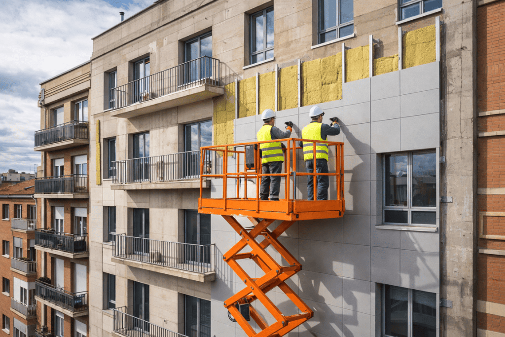 proceso de aislamiento térmico en fachadas ventiladas Madrid