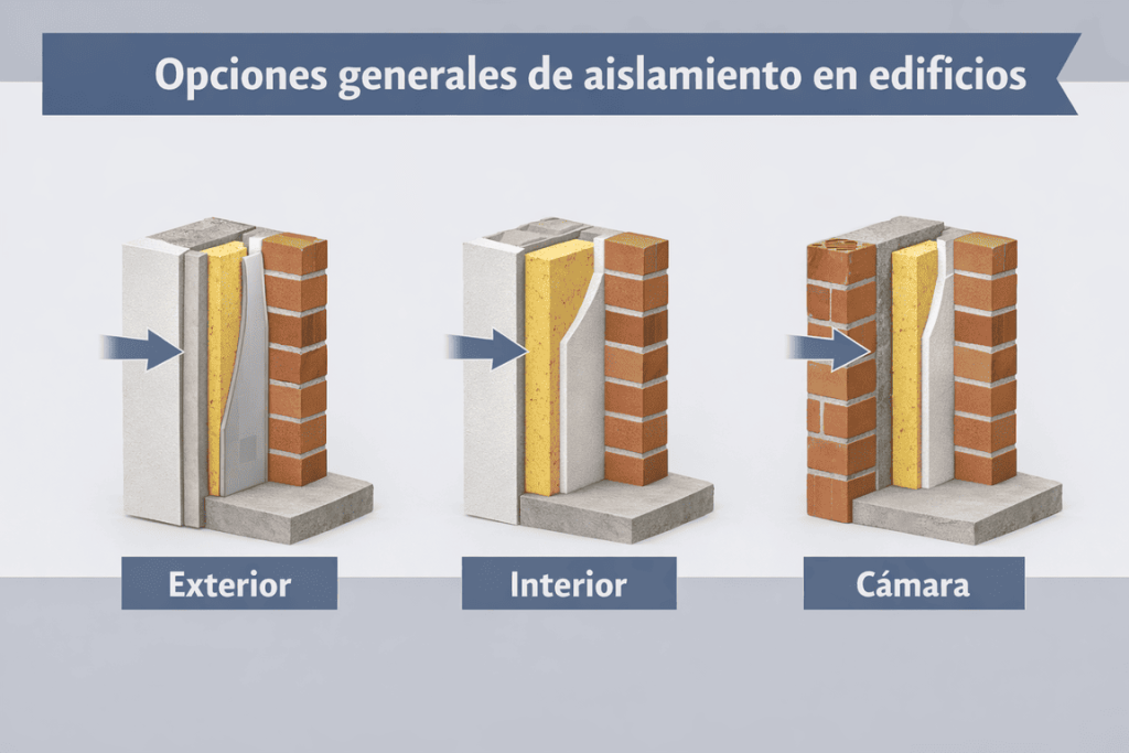 opciones generales de aislamiento en edificios