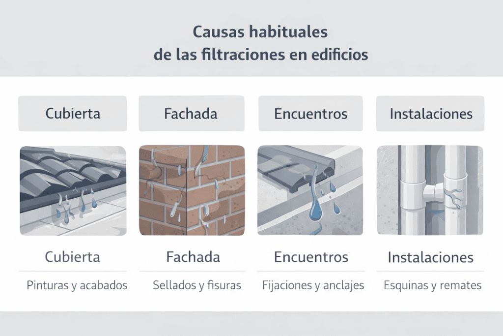 causas de filtraciones en edificios