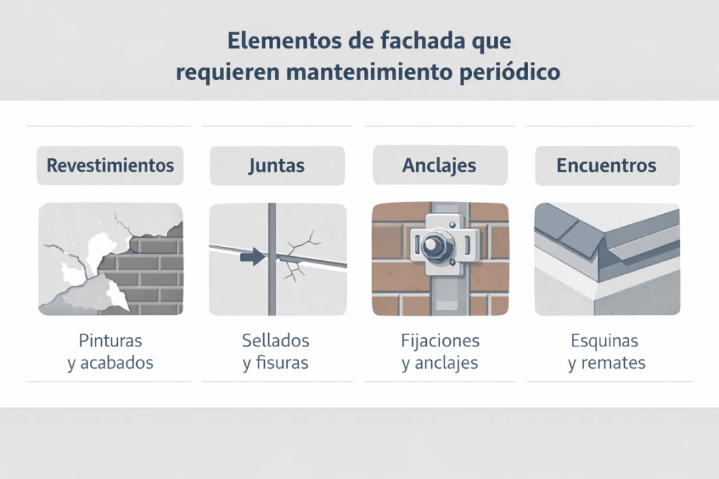 mantenimiento periódico en fachadas